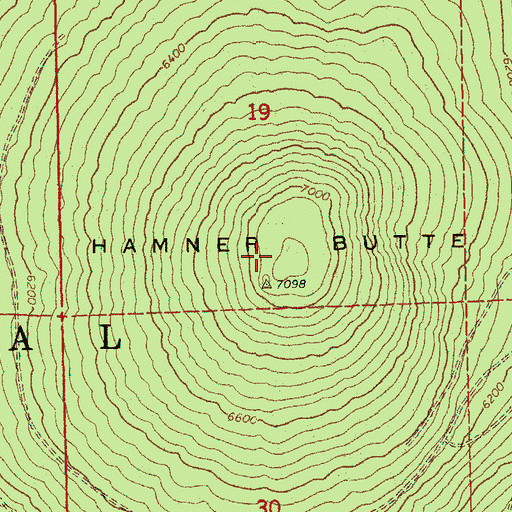 Topographic Map of Hamner Butte, OR