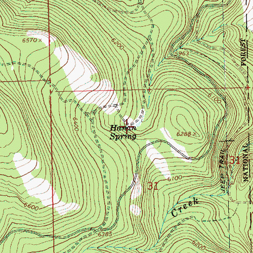 Topographic Map of Hanan Spring, OR