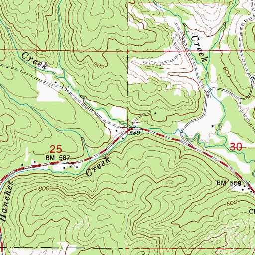Topographic Map of Hanchet Creek, OR