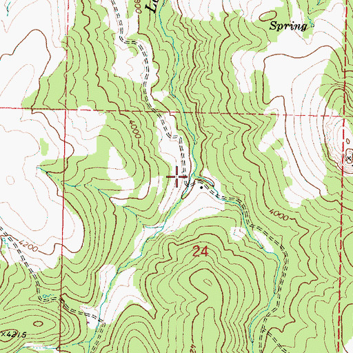 Topographic Map of Hanscombe Creek, OR