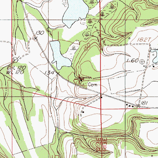 Topographic Map of Big Springs Church, AL
