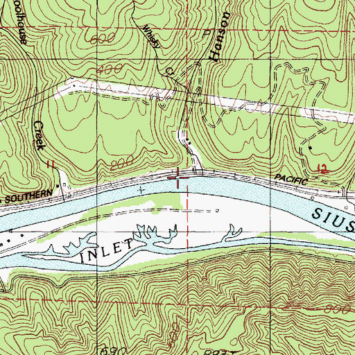 Topographic Map of Hanson Creek, OR