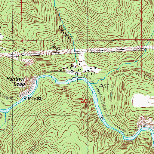 Topographic Map of Happy Creek, OR