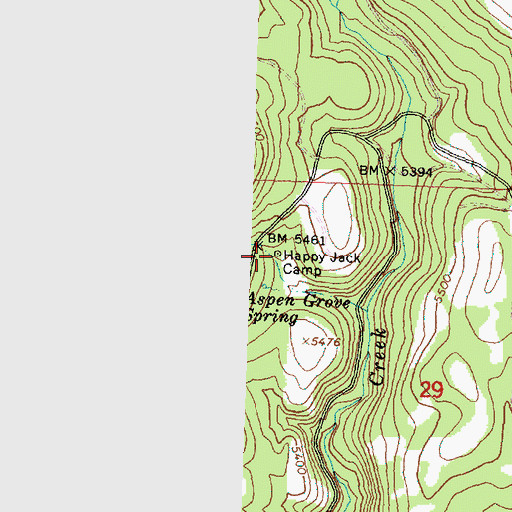 Topographic Map of Happy Jack Camp, OR