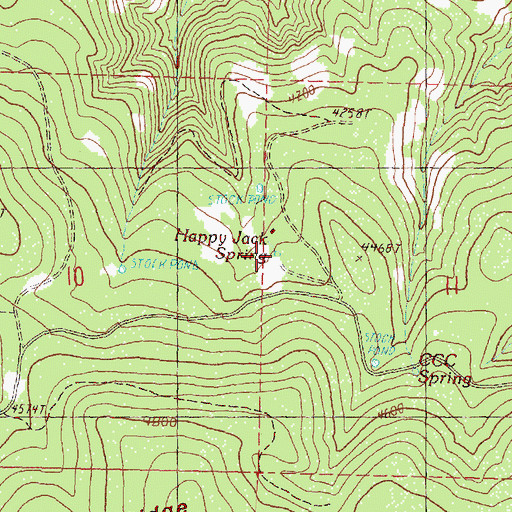 Topographic Map of Happy Jack Spring, OR
