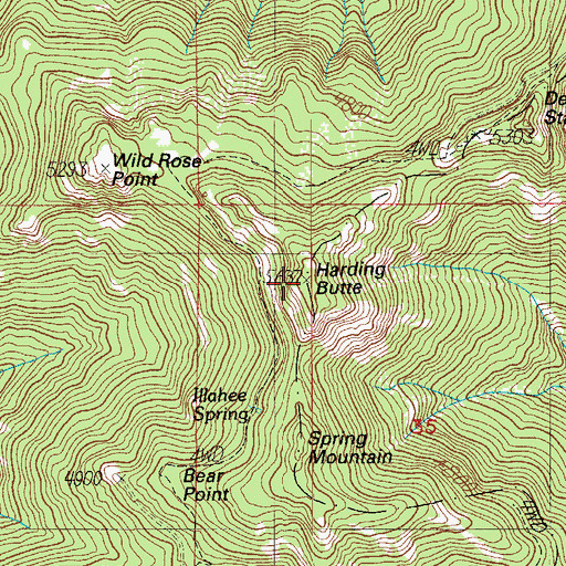 Topographic Map of Harding Butte, OR