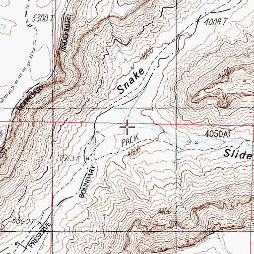 Topographic Map of Slide Canyon, AZ