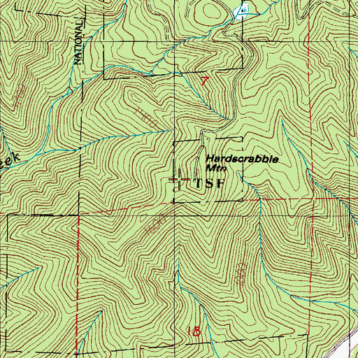 Topographic Map of Hardscrabble Mountain, OR