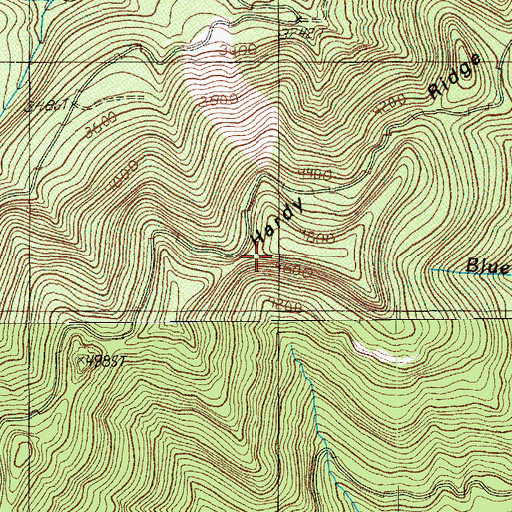 Topographic Map of Hardy Ridge, OR
