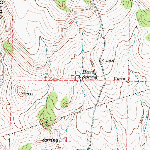 Topographic Map of Hardy Spring, OR