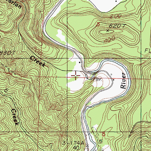 Topographic Map of Harlan Creek, OR