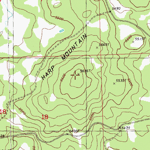 Topographic Map of Harp Mountain, OR