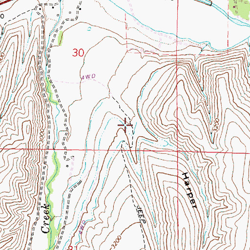 Topographic Map of Harper Gulch, OR