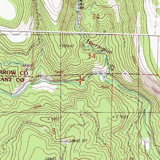 Topographic Map of Harrington Creek, OR