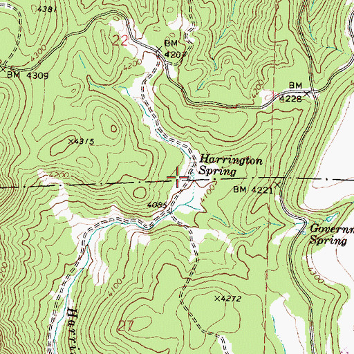 Topographic Map of Harrington Spring, OR