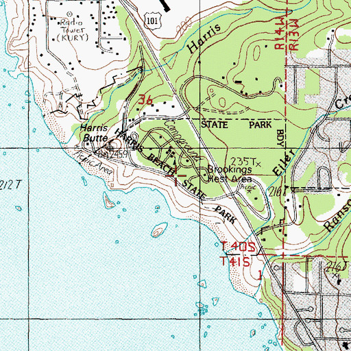 Topographic Map of Harris Beach State Park, OR