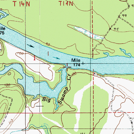 Topographic Map of Big Swamp Creek, AL