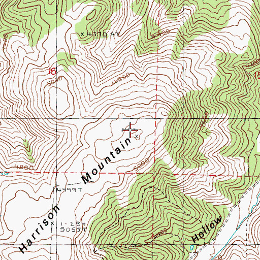 Topographic Map of Harrison Mountain, OR