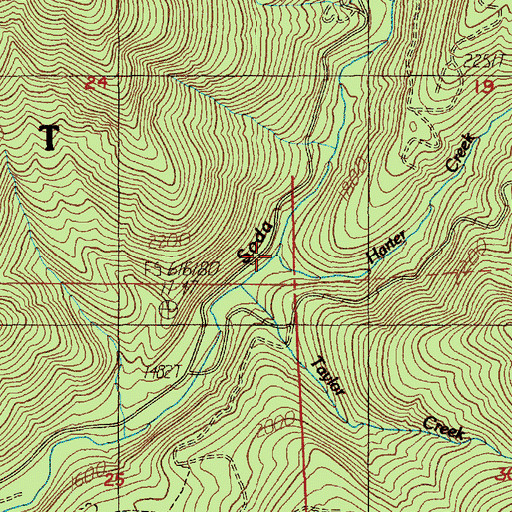 Topographic Map of Harter Creek, OR