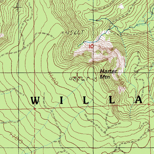 Topographic Map of Harter Mountain, OR