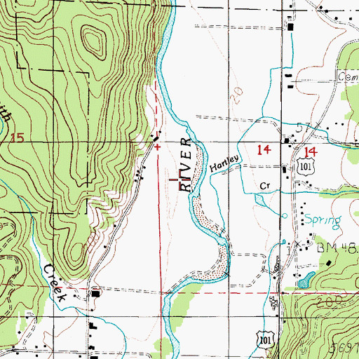 Topographic Map of Hartley Creek, OR