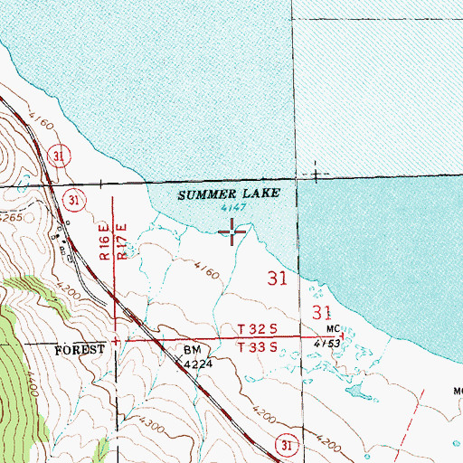 Topographic Map of Harvey Creek, OR