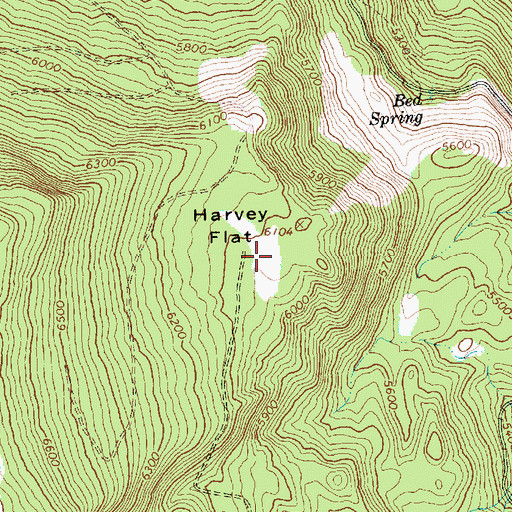 Topographic Map of Harvey Flat, OR