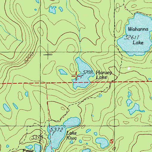 Topographic Map of Harvey Lake, OR