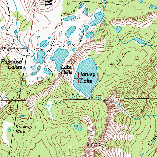 Topographic Map of Harvey Lake, OR