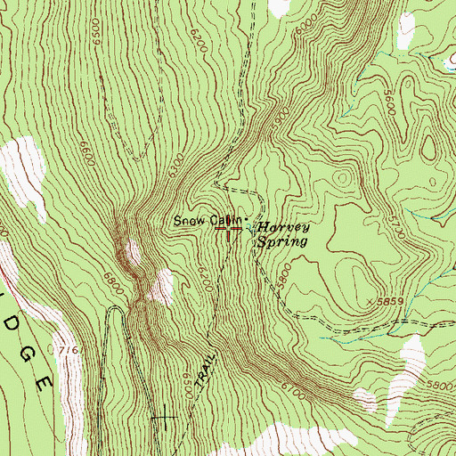 Topographic Map of Harvey Spring, OR