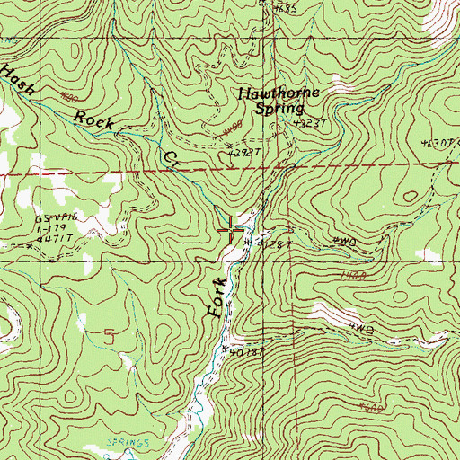Topographic Map of Hash Rock Creek, OR