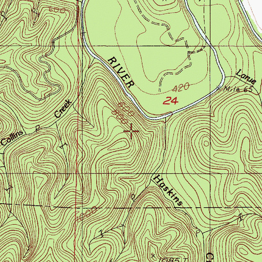 Topographic Map of Haskins Creek, OR