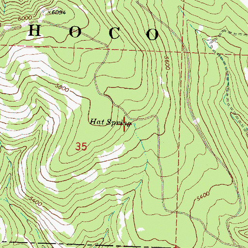 Topographic Map of Hat Spring, OR