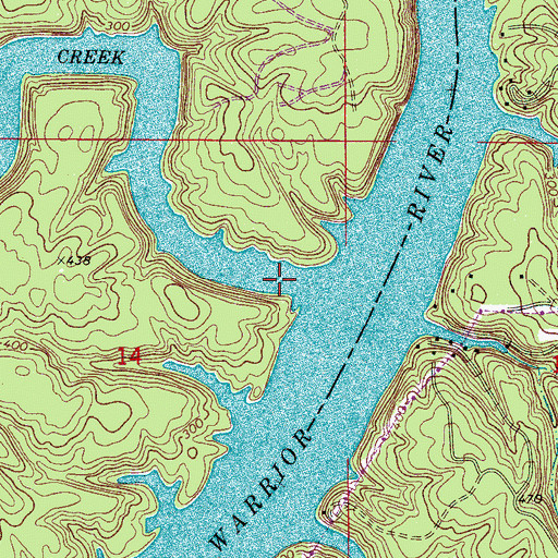 Topographic Map of Big Yellow Creek, AL