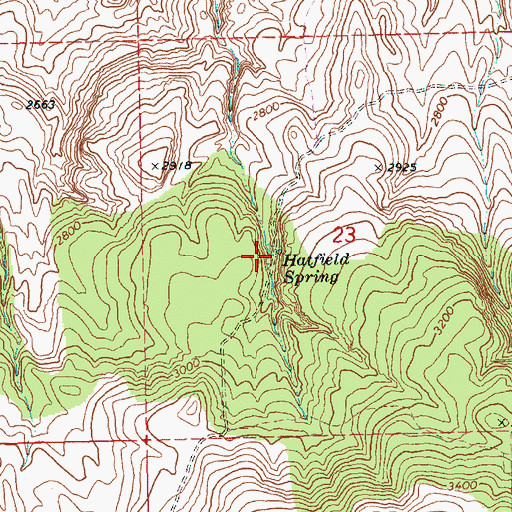 Topographic Map of Hatfield Spring, OR