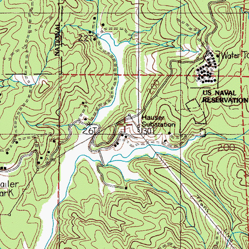 Topographic Map of Hauser Substation, OR