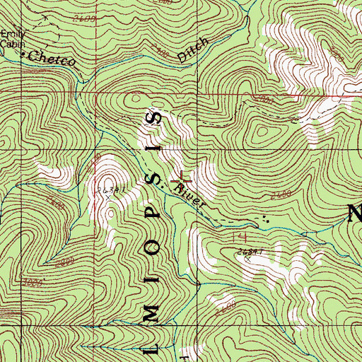 Topographic Map of Hawk Creek, OR