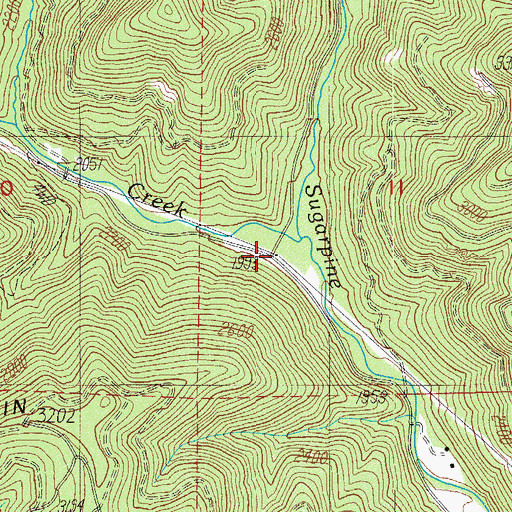 Topographic Map of Hawk Creek, OR