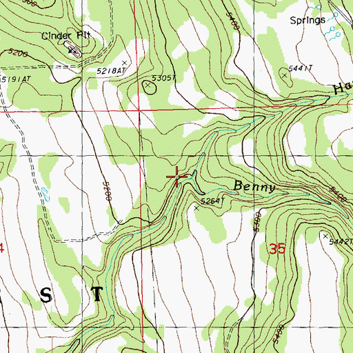 Topographic Map of Hawk Creek, OR