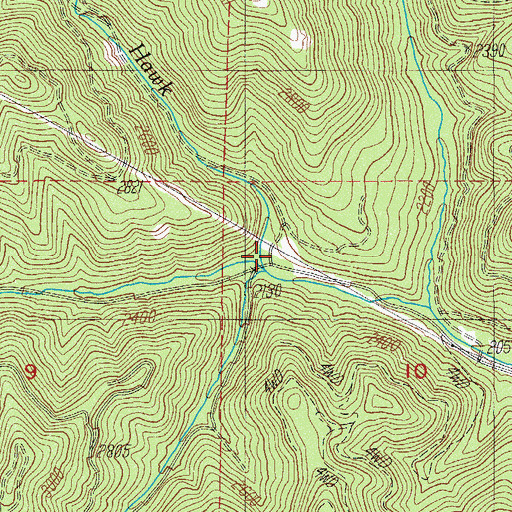Topographic Map of Hawk Creek Station, OR