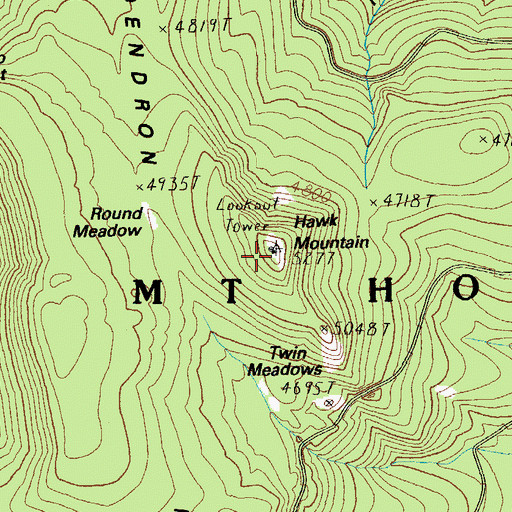 Topographic Map of Hawk Mountain, OR