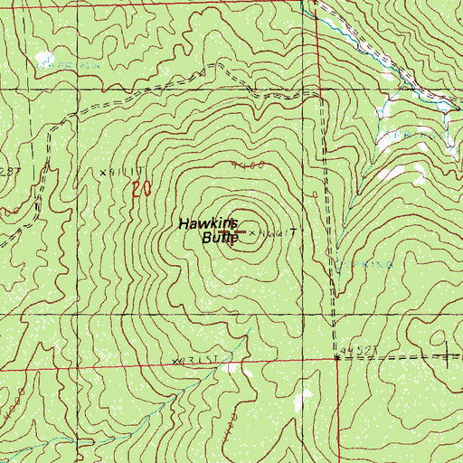 Topographic Map of Hawkins Butte, OR