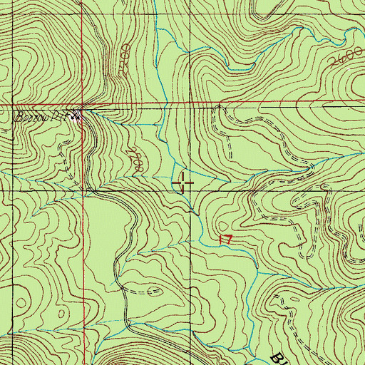 Topographic Map of Hawkins Creek, OR