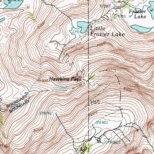 Topographic Map of Hawkins Pass, OR