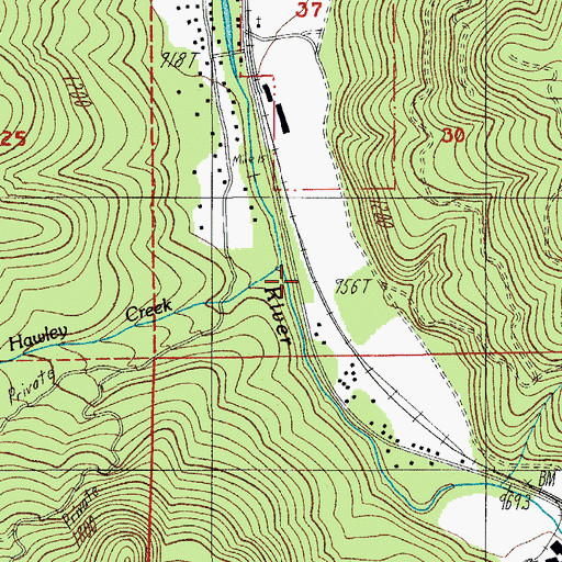 Topographic Map of Hawley Creek, OR