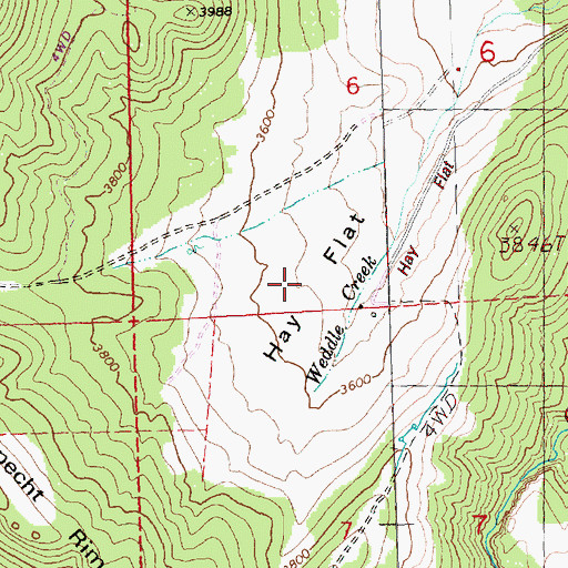 Topographic Map of Hay Flat, OR