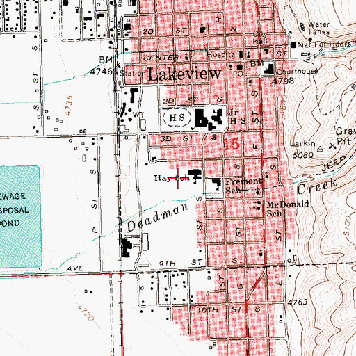 Topographic Map of Hay School (historical), OR