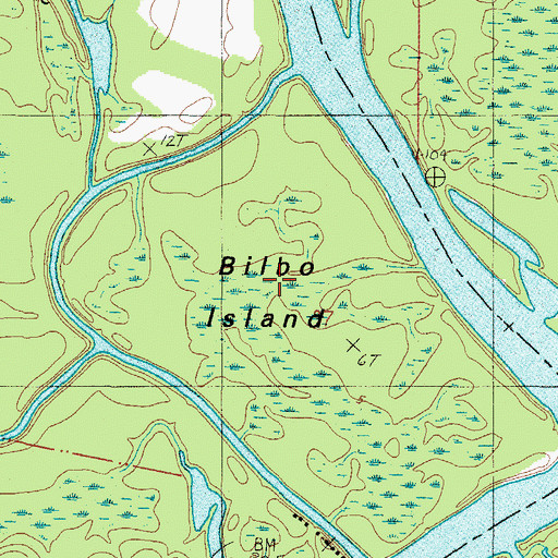 Topographic Map of Bilbo Island, AL