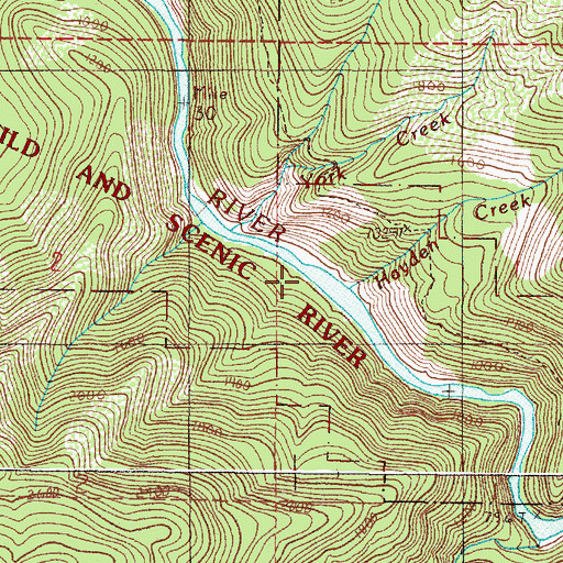 Topographic Map of Hayden Creek, OR