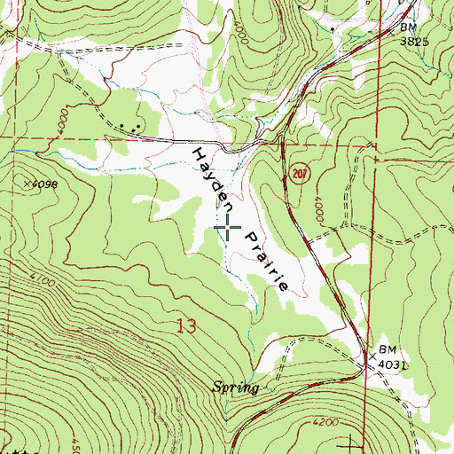 Topographic Map of Hayden Prairie, OR